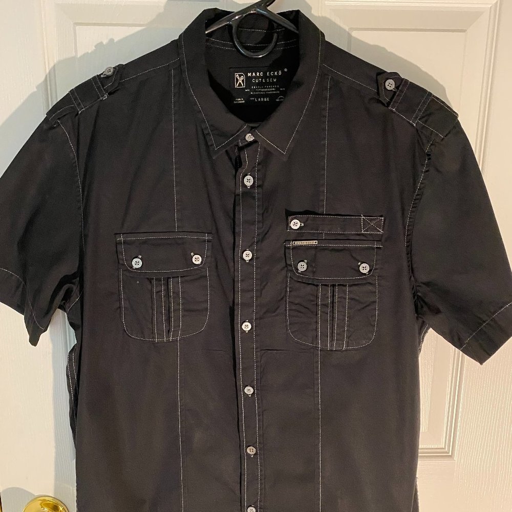 Marc Ecko Black Button Down Shirt Size L